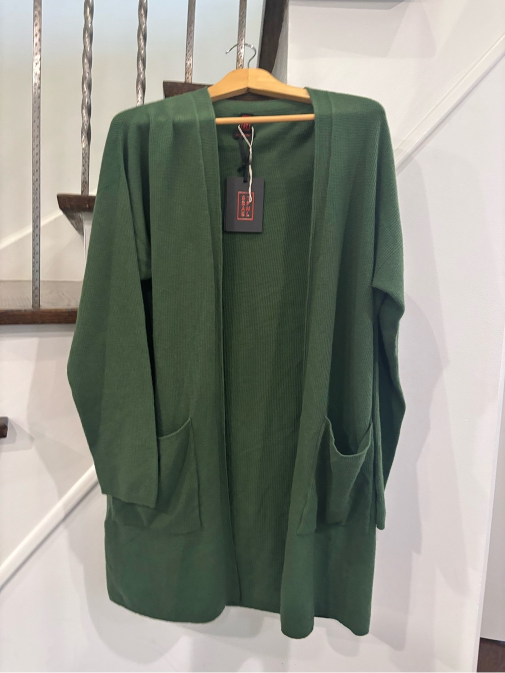 BNWT Stefanel women’s Front Long Cardigan military green sz M